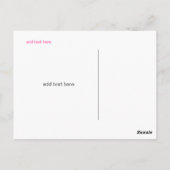 311 Glitter Zebra Roze Briefkaart (Achterkant)