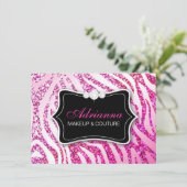 311 Glitter Zebra Roze Cadeaubon (Staand voorkant)