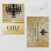 311-Glitz Boutique - Leopard Diamond Golden Visitekaartje (Voorkant / Achterkant)