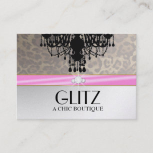 311 Glitz Boutique Leopard Diamond Pink Visitekaartje