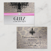 311 Glitz Boutique Leopard Diamond Pink Visitekaartje (Voorkant / Achterkant)