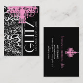 311 Glitz Boutique Pink Chandelier Leopard Visitekaartje (Voorkant / Achterkant)