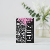 311 Glitz Boutique Pink Chandelier Leopard Visitekaartje (Staand voorkant)
