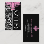 311 Glitz Boutique - Pink Chandelier Leopard Visitekaartje (Voorkant / Achterkant)