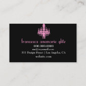 311 Glitz Boutique - Pink Chandelier Leopard Visitekaartje (Achterkant)