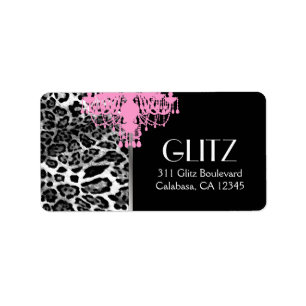 311 Glitz Boutique - Roze Kroonluchter Luipaard Etiket