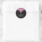 311 Glitz Boutique Roze Kroonluchter Ronde Sticker (Tas)