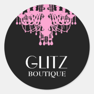 311 Glitz Boutique Roze Kroonluchter Ronde Sticker