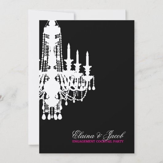 311-Glitz Chandelier - Uitnodiging tot metaalzilve (Voorkant)