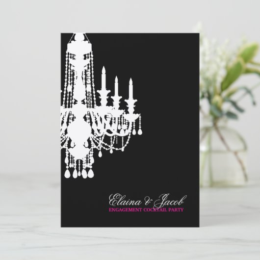 311-Glitz Chandelier - Uitnodiging tot metaalzilve (Staand voorkant)