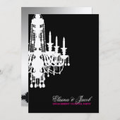 311-Glitz Chandelier - Uitnodiging tot metaalzilve (Voorkant / Achterkant)