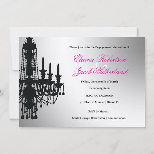 311-Glitz Chandelier - Uitnodiging tot metalen gou (Achterkant)