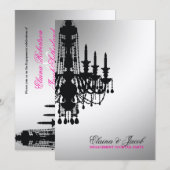 311-Glitz Chandelier - Uitnodiging tot metalen gou (Voorkant / Achterkant)