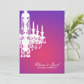 311-Glitz Chandelier - Uitnodiging tot Paarse uits (Staand voorkant)