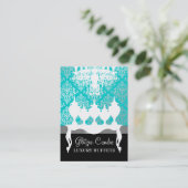 311 Glitzie Candie Turquoise & Black Visitekaartje (Staand voorkant)