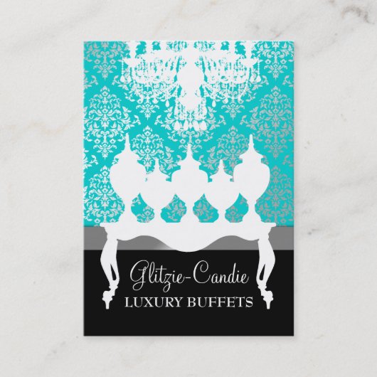 311 Glitzie Candie Turquoise & Black Visitekaartje (Voorkant)