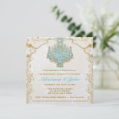 311 Glitzy  Blue Chandelier Metallic Kaart (Staand voorkant)