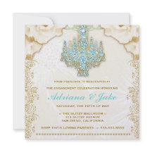 311 Glitzy  Blue Chandelier Metallic