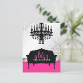 311-Glitzy Chic Boutique Hot Pink Briefkaart (Staand voorkant)