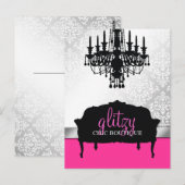 311-Glitzy Chic Boutique Hot Pink Briefkaart (Voorkant / Achterkant)