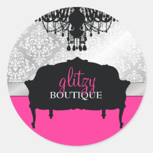 311 Glitzy Chic Boutique Hot Pink Ronde Sticker