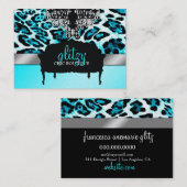 311 Glitzy Chic Boutique Leopard Turquoise Metalli Visitekaartje (Voorkant / Achterkant)