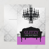 311 Glitzy Chic Boutique Paarse Briefkaart (Voorkant / Achterkant)