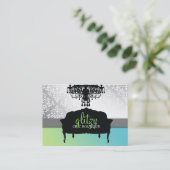 311 Glitzy Chic Boutique Turquiose Limoen Visitekaartje (Staand voorkant)