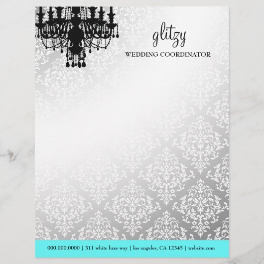 311 Glitzy Chic Boutique Turquoise Letterhead Briefhoofd Sjabloon (Voorkant)