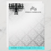 311 Glitzy Chic Boutique Turquoise Letterhead Briefhoofd Sjabloon (Voorkant / Achterkant)