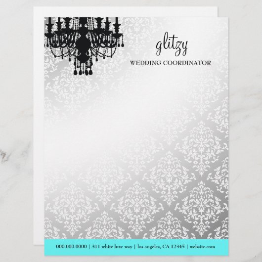 311 Glitzy Chic Boutique Turquoise Letterhead Briefhoofd Sjabloon (Voorkant / Achterkant)