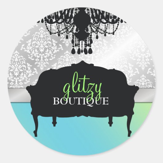 311 Glitzy Chic Boutique - Turquoise Limoen Ronde Sticker (Voorkant)