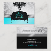 311 Glitzy Chic Boutique Turquoise Metallic Visitekaartje (Voorkant / Achterkant)