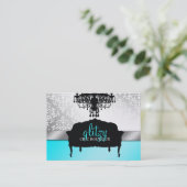 311 Glitzy Chic Boutique Turquoise Metallic Visitekaartje (Staand voorkant)