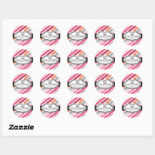 311 Goddelijke gestippelde strepen Cupcakes Ronde Sticker (Vel)