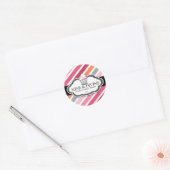 311 Goddelijke gestippelde strepen Cupcakes Ronde Sticker (Envelop)