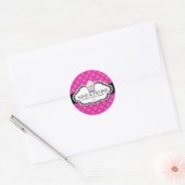 311 Goddelijke Roze Stippen Cupcakes Ronde Sticker (Envelop)