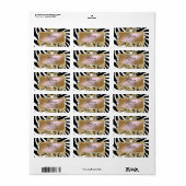 311 Gold Glam Crazy Zebra Adreslabel Etiket (Full Sheet)