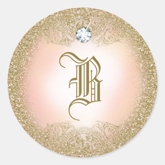 311 Gold Glitter Monogram Sticker (Voorkant)