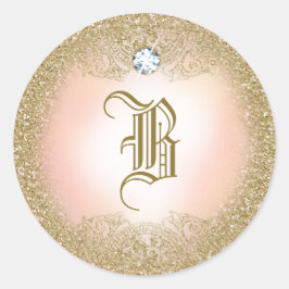 311 Gold Glitter Monogram Sticker