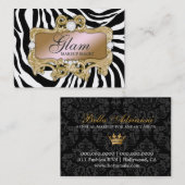311 Gold Zebra Glam Crazy Pink Gold Visitekaartje (Voorkant / Achterkant)