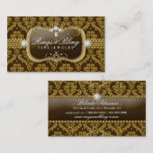 311-Golden Bling Damask Visitekaartje (Voorkant / Achterkant)