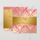 311-Golden Damask Shimmer Strawberry Brulee Kaart (Voorkant / Achterkant)