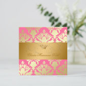 311-Golden Damask Shimmer Strawberry Brulee Kaart (Staand voorkant)