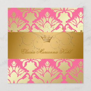 311-Golden Damask Shimmer Strawberry Brulee Kaart