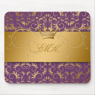 311-Golden diVine Eggplant Paarse mousepad Muismat