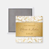 311-Golden diVine White Delight Save the Date Magneet (Voorkant / Achterkant)