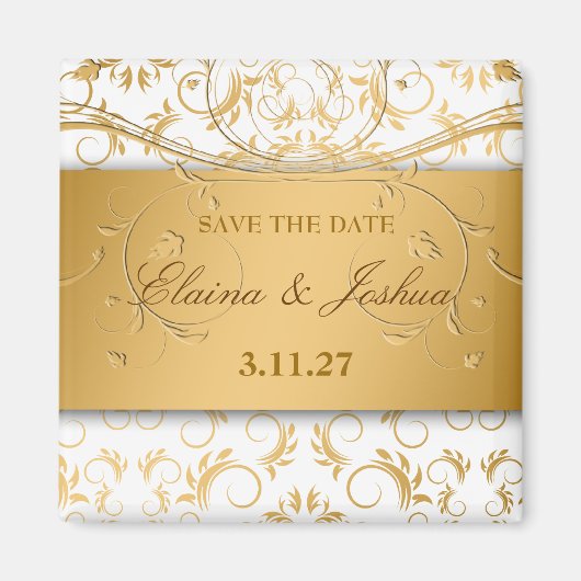 311-Golden diVine White Delight Save the Date Magneet (Voorkant)