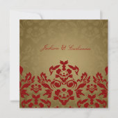 311-Golden Flame Square Invite Kaart (Voorkant)