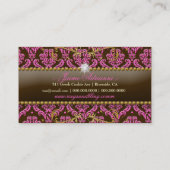 311 Golden Raspberry Chocolate Bling Damask Visitekaartje (Achterkant)